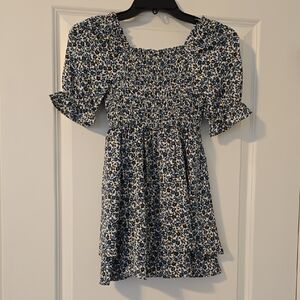 Copper Key Blue Floral Kids Casual Dress. Size 7